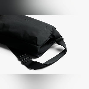 Bellroy Venture Sling 6L in Black, close-up of fabric and strap - The Simple Man
