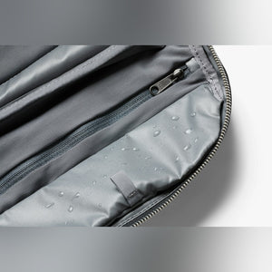 Bellroy Toiletry Kit Plus travel toiletry bag in Black, close-up of interior lining and zipper - The Simple Man