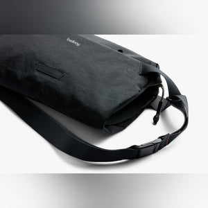 Bellroy Lite Sling in Black, close-up of fabric and strap - The Simple Man