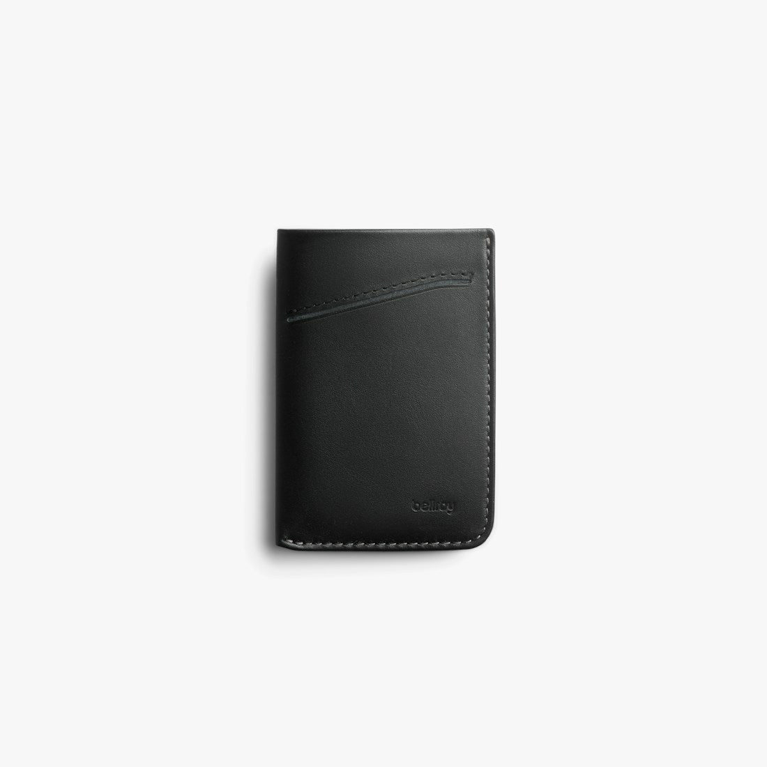 Bellroy Card Sleeve wallet in Black, front view on a white background - The Simple Man