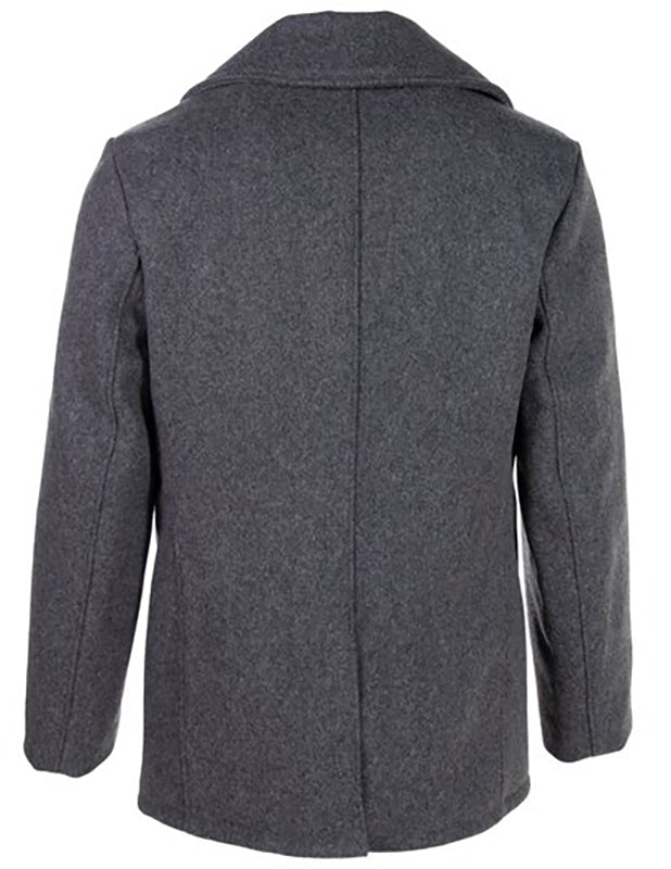 Schott NYC 740 Peacoat in Oxford Grey, Rear view