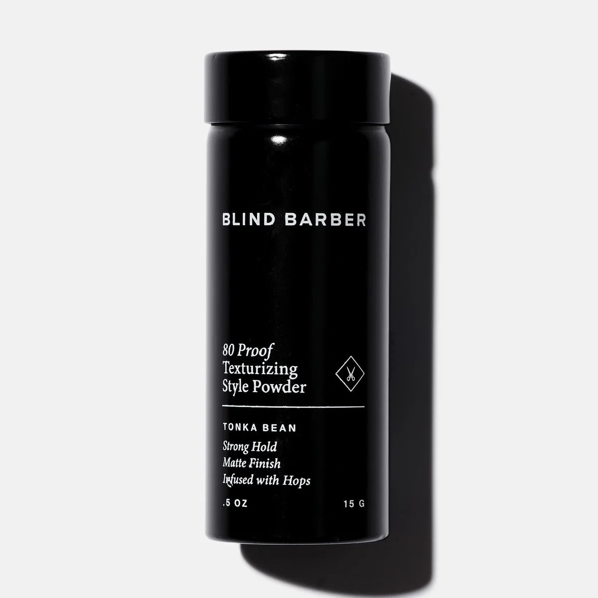 Blind Barber 80 Proof Texturizing Style Powder black bottle, product shot, The Simple Man