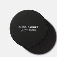 Blind Barber 90 Proof Pomade black jar lid, product shot, The Simple Man