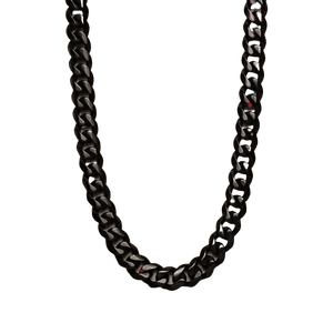 9mm Black Stainless steel Cuban Link Chain
