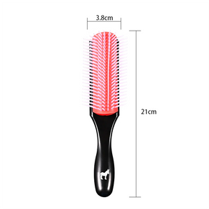 Pete and Pedro 9-row men's hair brush with dimensions – 21cm length 3.8cm wide cushion brush for blow drying and curl definition
