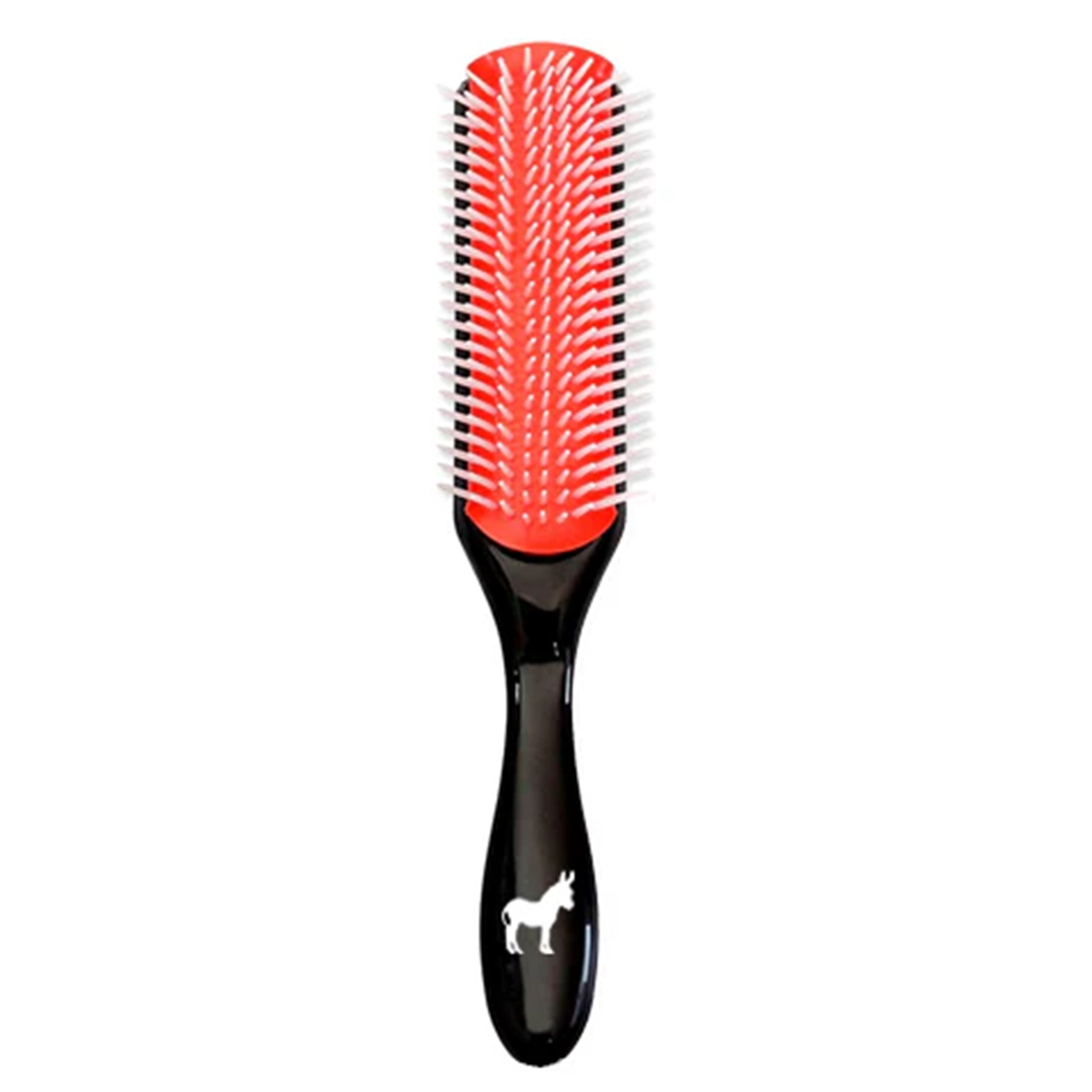 Pete and Pedro Classic 9-row styling hair brush in black and red – nylon bristle cushion brush for men's hair detangling and blowouts

