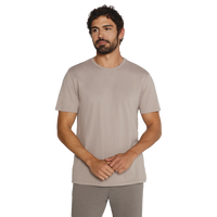 Taupe crewneck tee, front view with model standing relaxed - Arc Crew Tee in Clay - The Simple Man