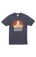 Vintage Atari logo T-shirt, printed on Navy Shirt