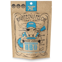 Righteous Felon Baby Blues / Bootlegging BBG Beef Jerky in 2oz Pouch,  Front View