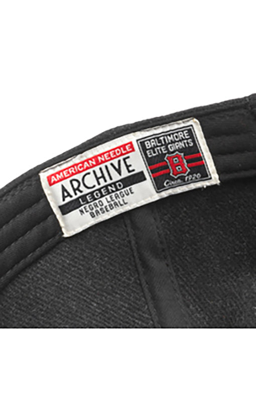 Baltimore Elite Giants Baseball Cap, inside hat brim view