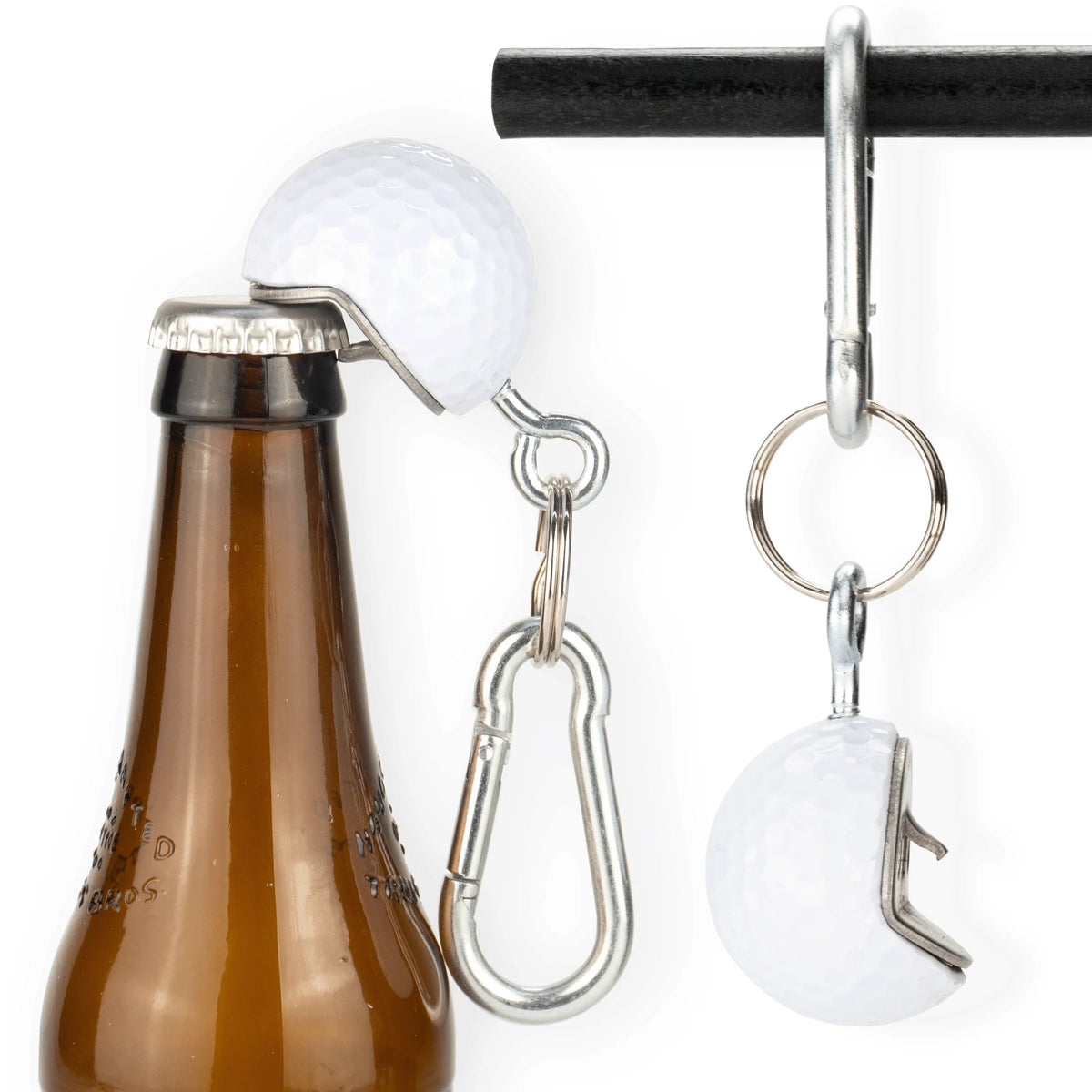 Golf Ball Bottle opener, with carabiner clip