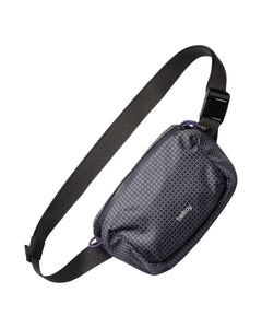 Bellroy Lite Belt Bag in Arcade Grey shown front-facing with water-resistant ripstop fabric