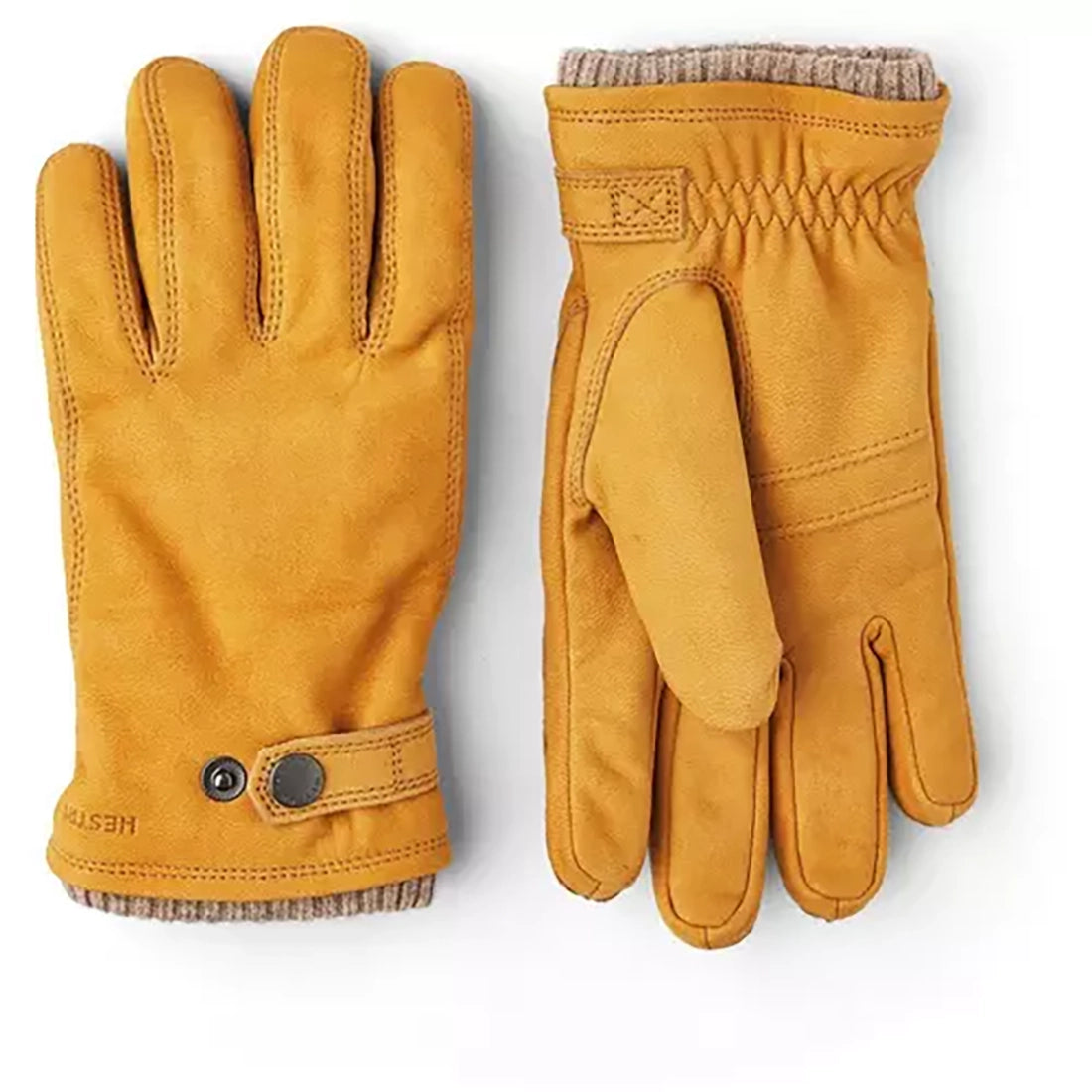 Bergvik lined men’s nubuck leather gloves in tan by The Simple Man – premium goatskin winter gloves with Primaloft insulation