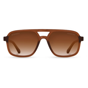 Glacier Sunglasses Bigfoot Edition front view with Basic Polarized brown gradient lenses