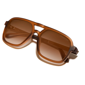 Glacier Sunglasses Bigfoot Edition matte mud aviator frame angled view