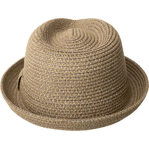 Bailey Billy Trilby Hat Natural – top view showing woven Toyo braid construction and teardrop crown on men's summer trilby