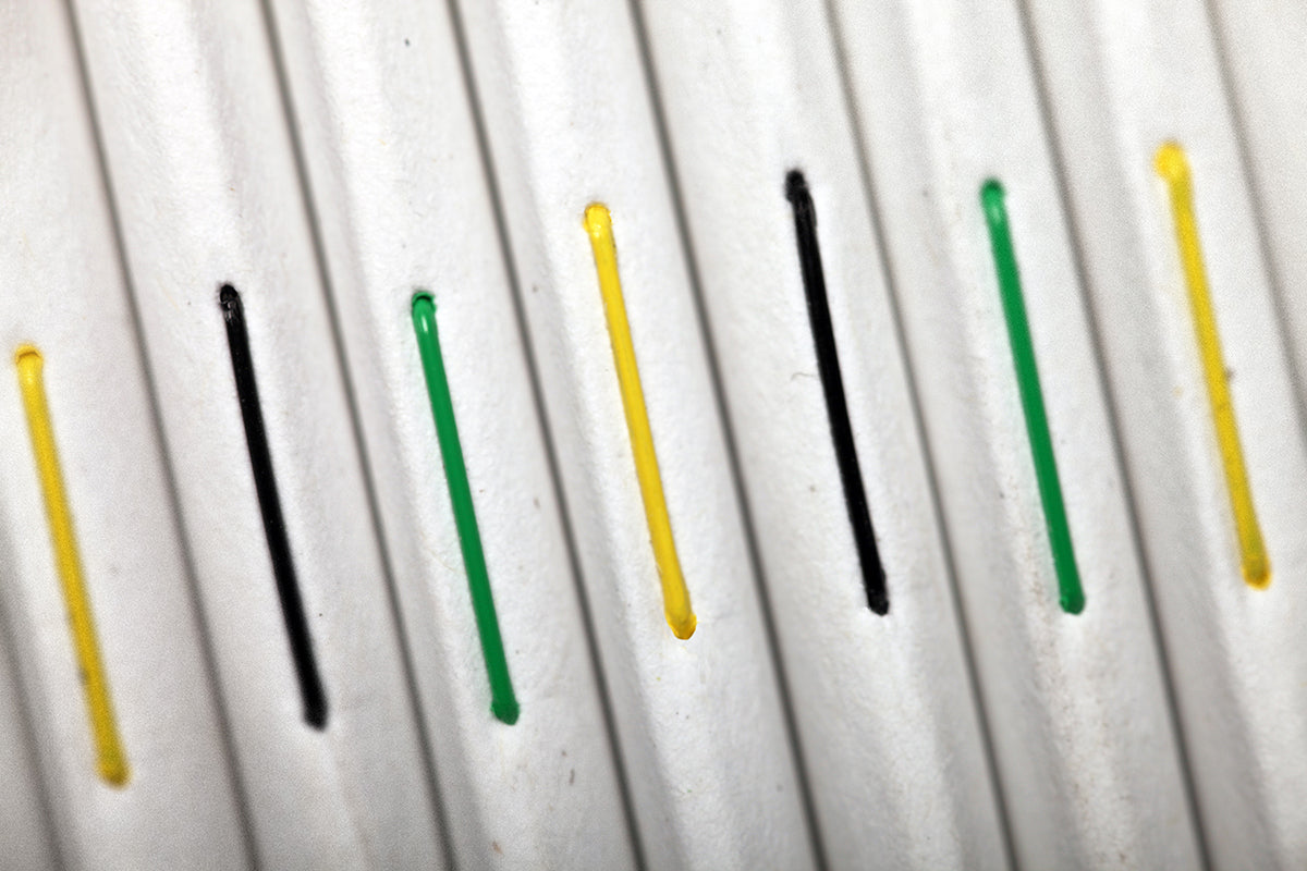 Field Notes Birch Bark Limited edition 3-pack notebooks, showing the 3 colored binding staples