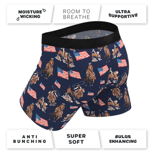 Americana cowboy print men’s pouch underwear moisture wicking fabric detail