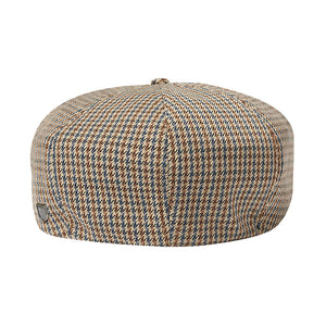 Back view of Brixton Brood Snap Cap in sand and light blue houndstooth pattern at The Simple Man