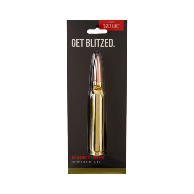 Bullet bottle opener with packaging