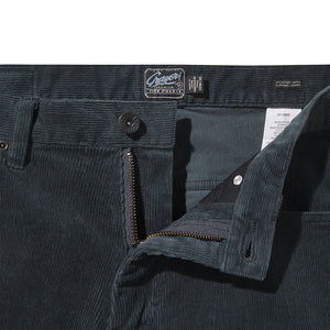 Grayers Burlington 5 pocket Corduroy Pants in slate grey, close up detail view