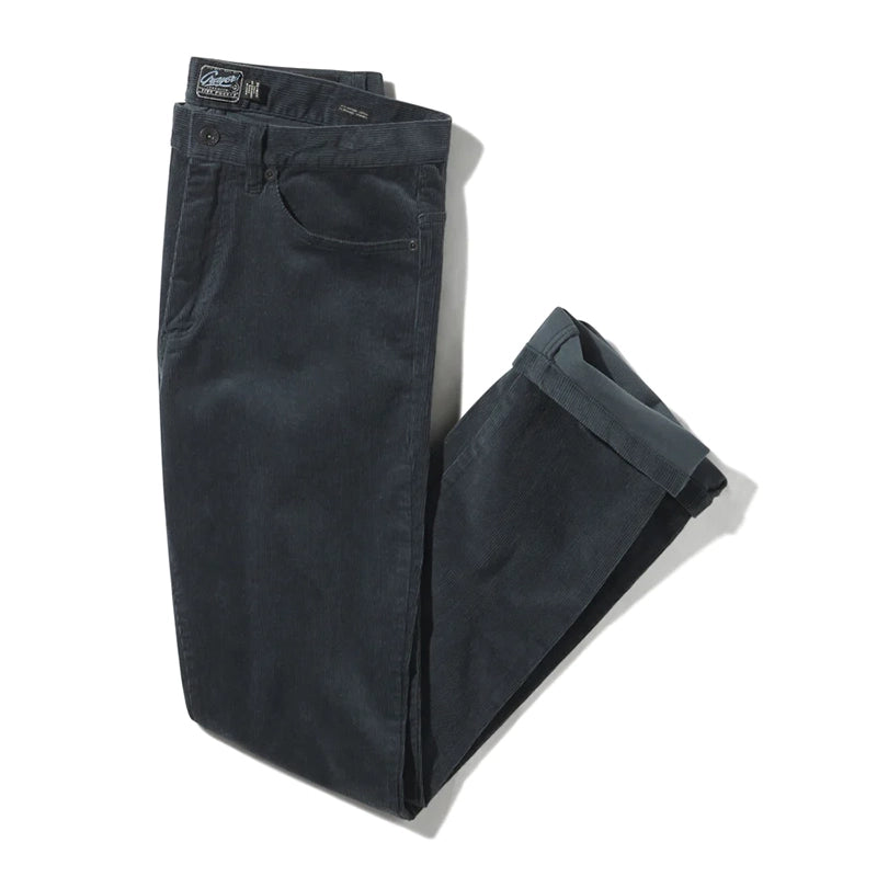 Grayers Burlington 5 pocket Corduroy Pants in slate grey, flat lay view