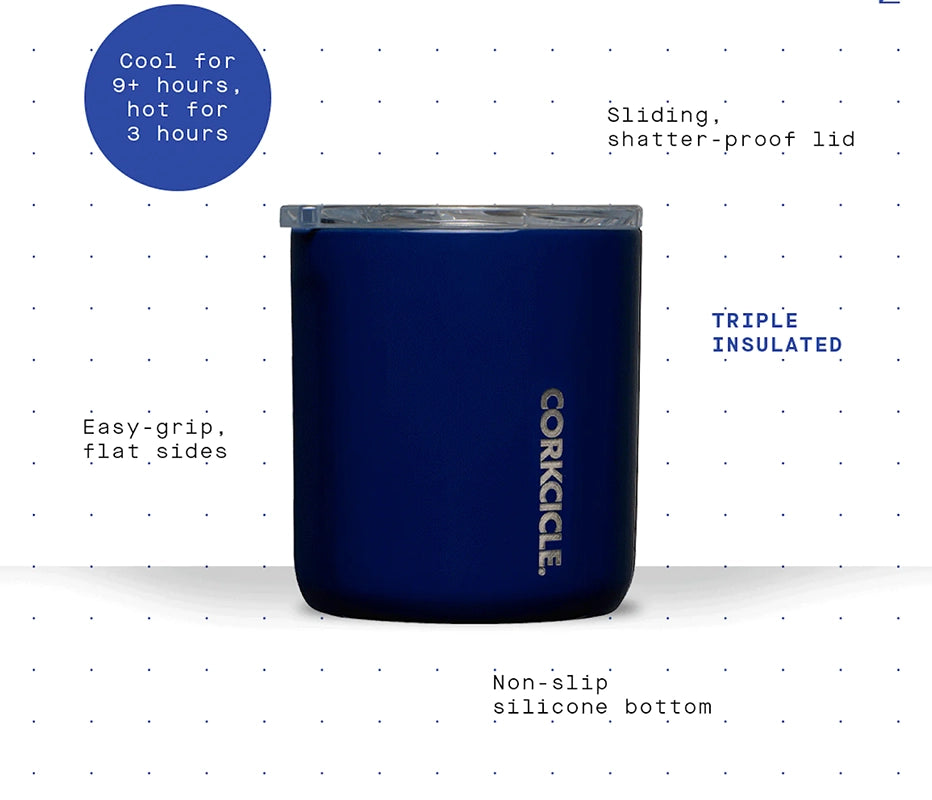 Corkcicle  buzz cup 12oz tumbler spec graphic