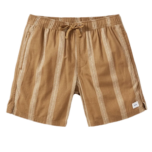 Cedar Local Short – Light Brown Printed Stripe Cotton Short
