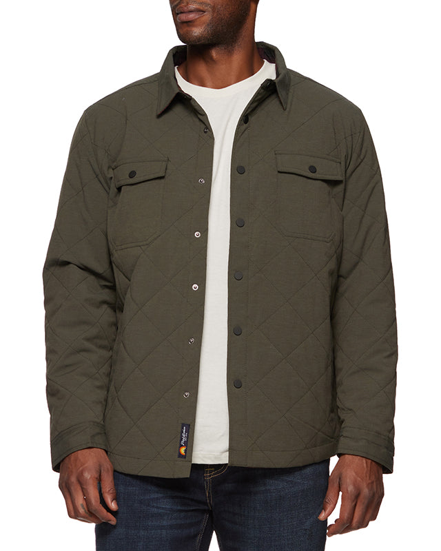 Chapin Shirt Jacket in Olive, Front view