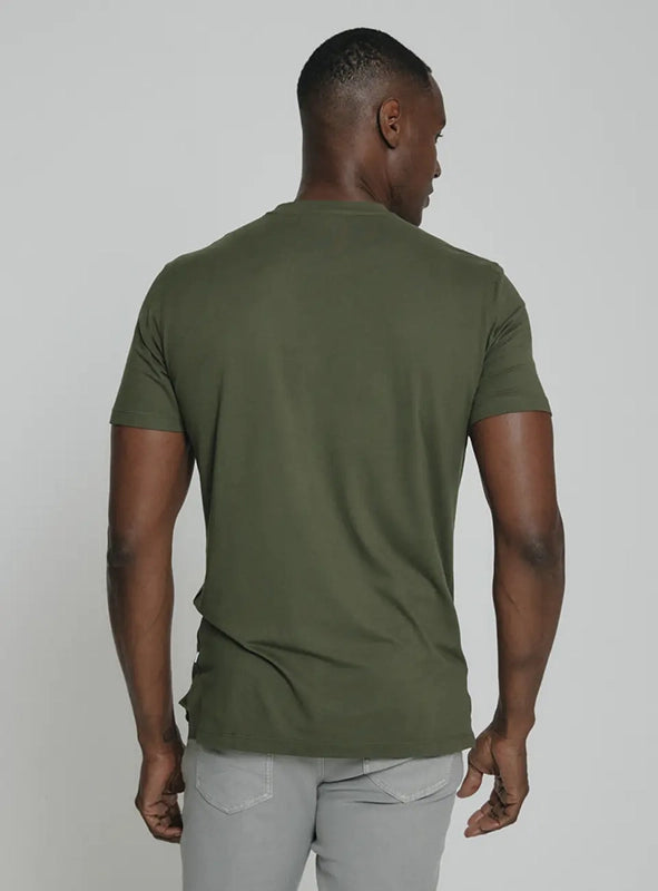 7 diamonds core crew neck t-shirt in Olive rear view