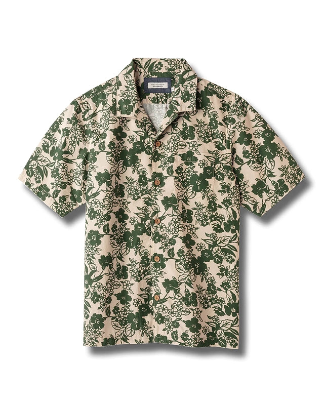 Camp  Shirt - Short Sleeve- Grey Floral