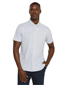 Cassian Short Sleeve 4-way Stretch Shirt - Light Blue