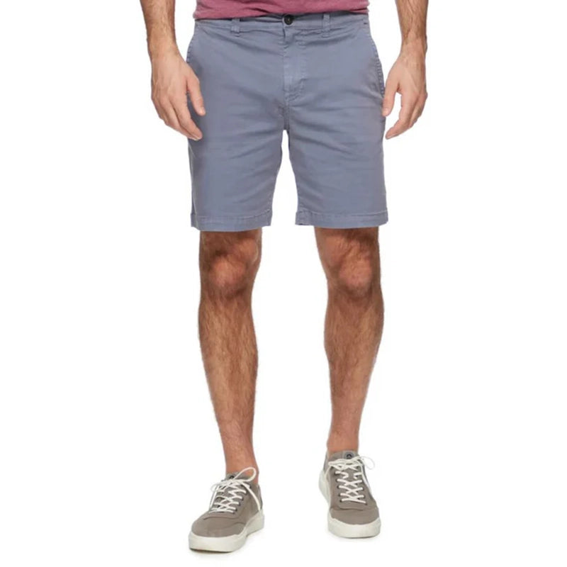 Model Wearing Flag & Anthem Catskill Shorts in light Grey, front view