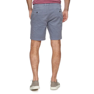 Model Wearing Flag & Anthem Catskill Shorts in light Grey, rear view