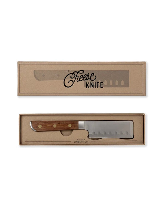 Peak brand cheese knife with wood handle in packaging 