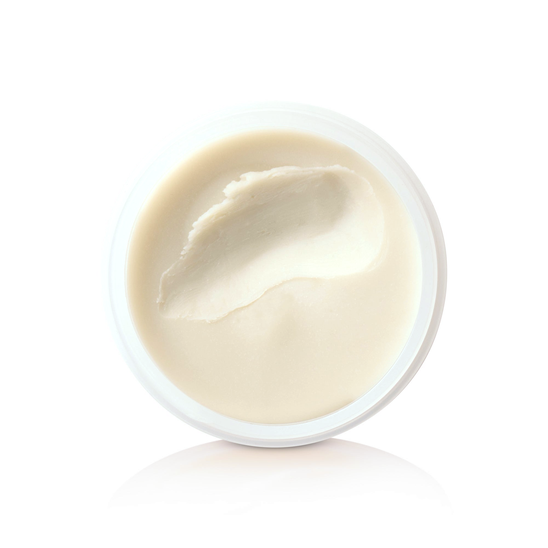 Open jar of Claymation showing the creamy clay-wax texture, top-down view