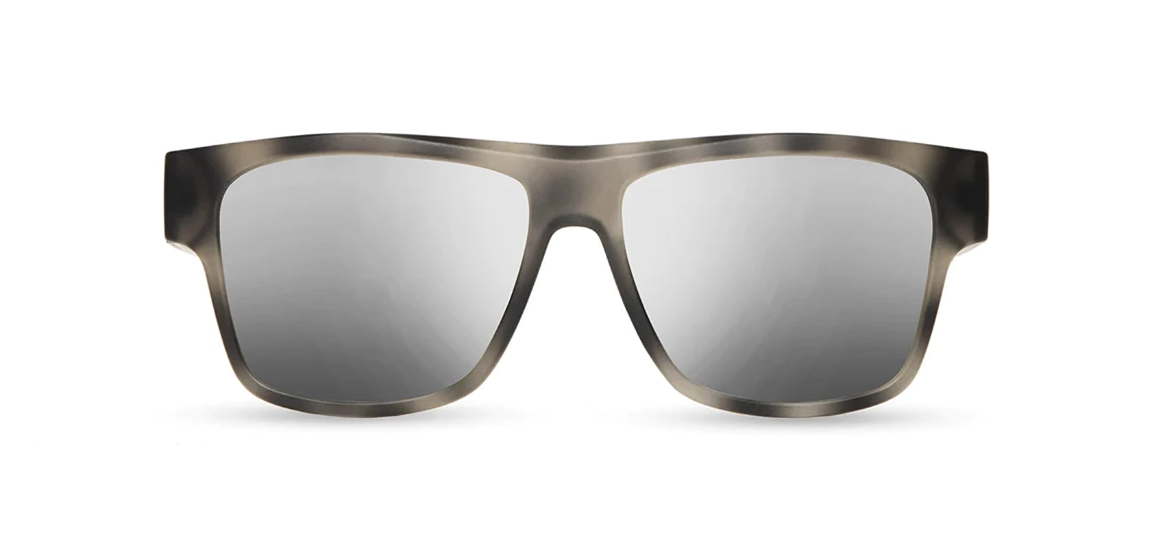 Shwood Camp- Cliff Sunglasses in Matte Grey Pearl / Walnut frames with Silver mirror polarized lenses, front  view