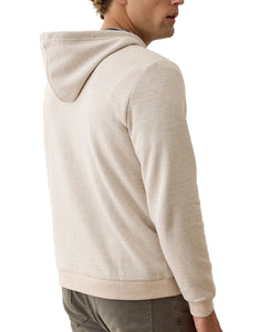Back view of Cloud 9 Fleece Hoodie in Oatmeal – Lightweight fleece with relaxed fit and hood – The Simple Man