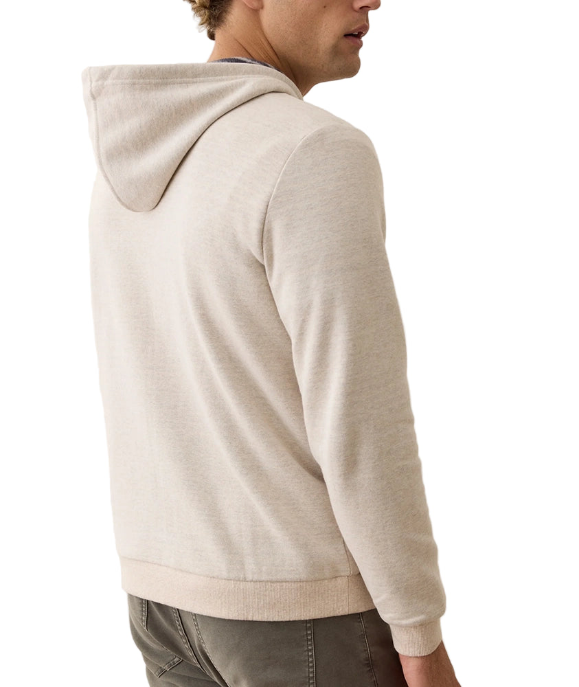 Back view of Cloud 9 Fleece Hoodie in Oatmeal – Lightweight fleece with relaxed fit and hood – The Simple Man