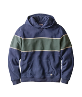 Mood Indigo Colorblock fleece hoodie, flat lay view - The Simple Man