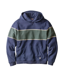 Mood Indigo Colorblock fleece hoodie, flat lay view - The Simple Man