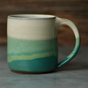 Jordan-Jean Ceramics Coastal Contemporary Mug handmade stoneware in coastal blue colorway