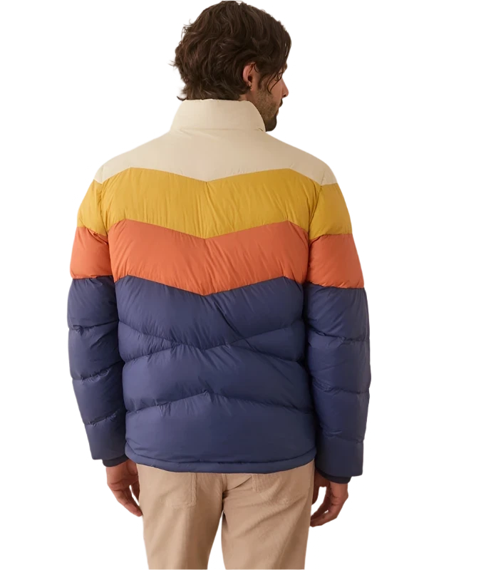 Colour block puffer jacket mens sales