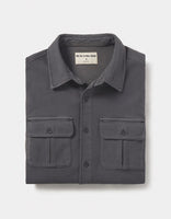 Folded Comfort Terry Steel Shirt Jacket with dual chest pockets by The Normal Brand