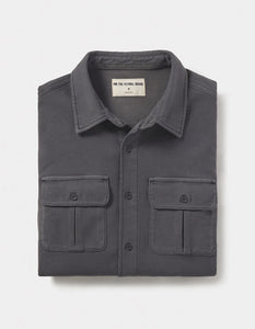 Folded Comfort Terry Steel Shirt Jacket with dual chest pockets by The Normal Brand