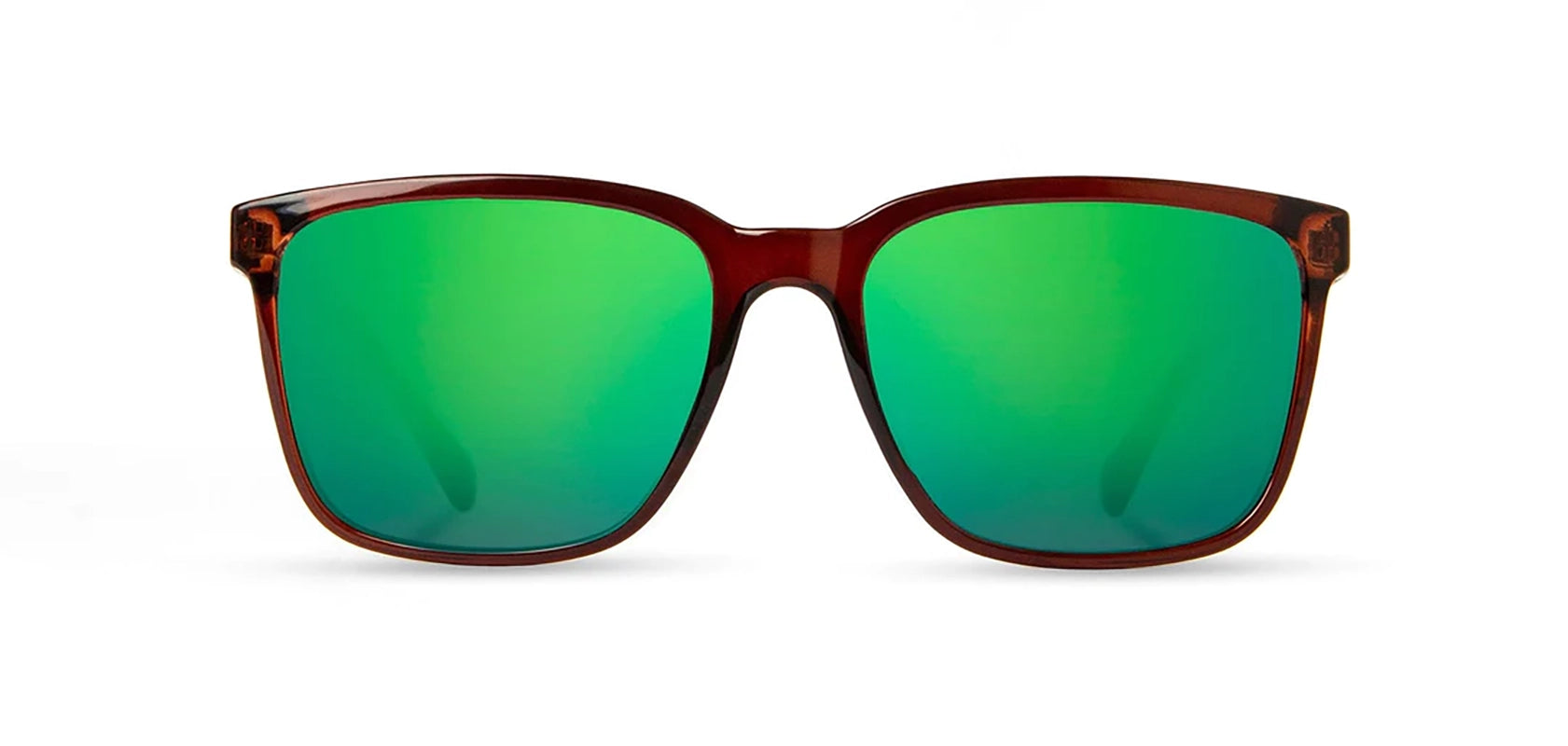 Camp Clay / Walnut Sunglasses with HD + Green Flash polarized Lenses front view