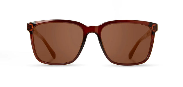 Camp Clay / Walnut Sunglasses with brown polarized Lenses front view