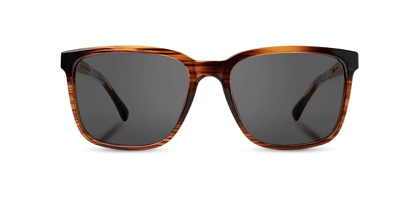 Camp Crag Sunglasses in Tortoise with walnut frames, grey Polarized lenses, front  view