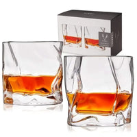 Viski cryrstal molten tumblers, set of two with packaging box