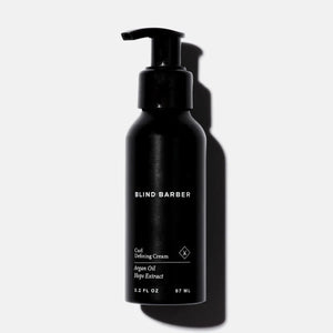 Blind Barber Curl Defining Cream pump bottle on white background, product flat lay - The Simple Man